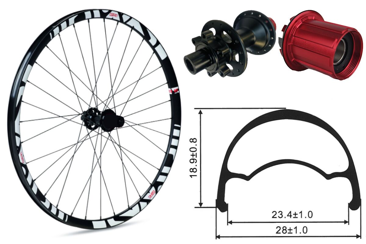 Rueda trasera aluminio MTB GTR SL23 29" Blanco Disc 6 Tornillos Boost Shimano