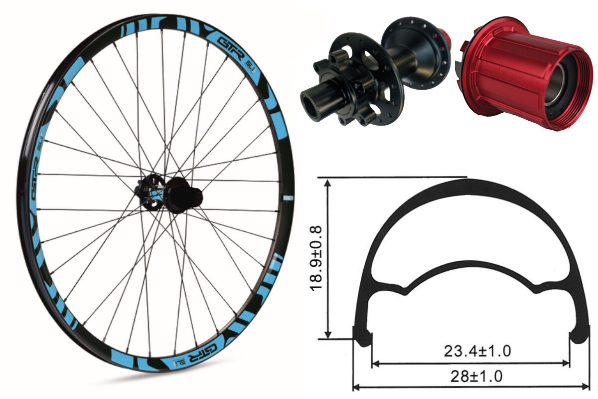 Rueda trasera aluminio MTB GTR SL23 29" Azul Disc 6 Tornillos Shimano