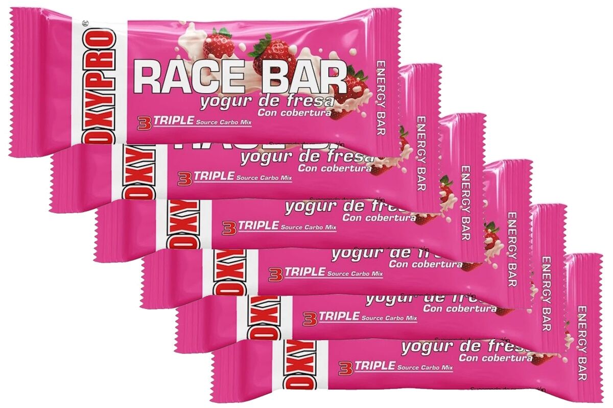 Barrita Oxipro RACE BAR YOGUR DE FRESA - Caja 12 Und - Imagen 2
