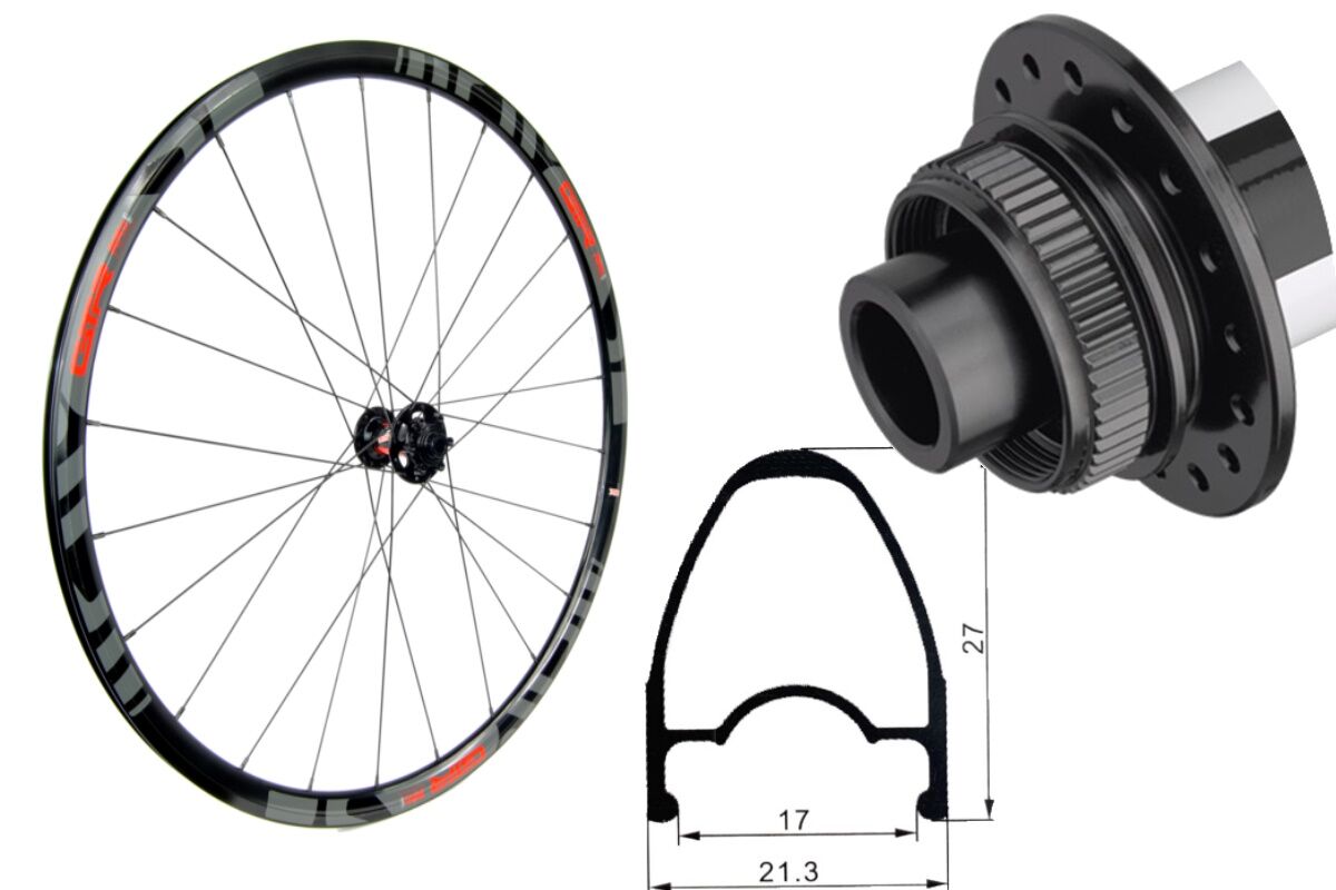 Rueda delantera aluminio carretera GTR RR17 Rojo Disc Center Lock