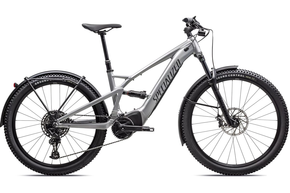 Bicicleta eléctrica Specialized Turbo Tero X 4.0 2023, motor Full Power 2.0E 50 Nm, batería 530 Wh, suspensión doble 130/120 mm RockShox, transmisión SRAM 12 velocidades, ruedas mullet, portabultos 30 kg, luces Lezyne, asistencia inigualable, ideal para aventura y terrenos difíciles.