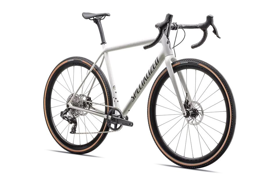 Bicicleta de gravel Specialized Crux Expert 2025 con cuadro FACT 10r, transmisión SRAM Rival eTap AXS, ruedas Roval Terra C Disc y neumáticos Pathfinder Pro. Ligera, avanzada y versátil. Rebaja