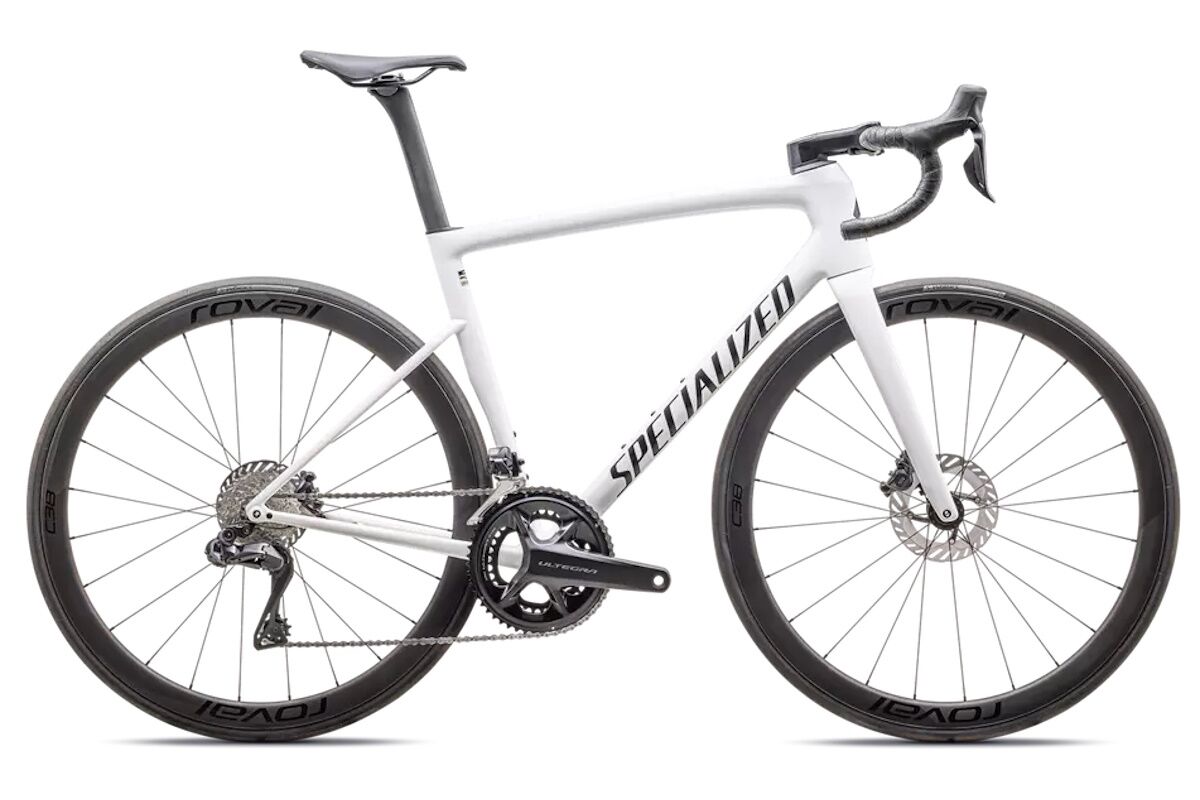 Specialized Tarmac SL8 Expert 2025 Gloss White / Black Metallic, Shimano Ultegra Di2, carbono FACT, mejor precio, compra segura oficial.