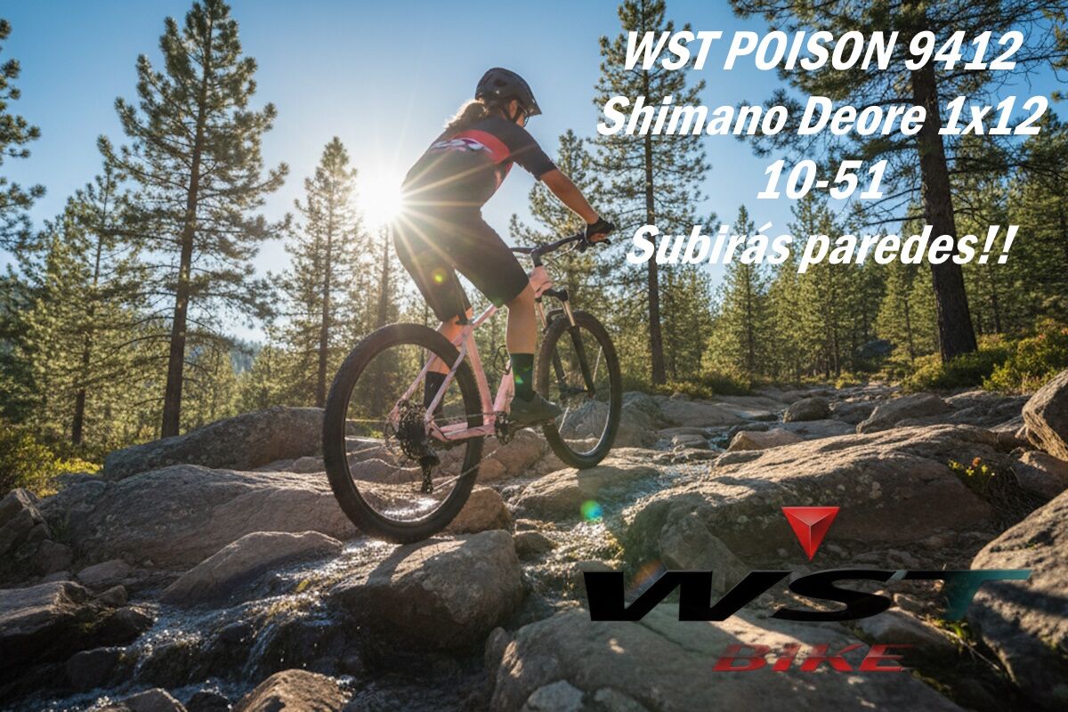 Horquilla de aire + Deore 1x12 | MTB bike WST Poison 12 29″ - Imagen 2