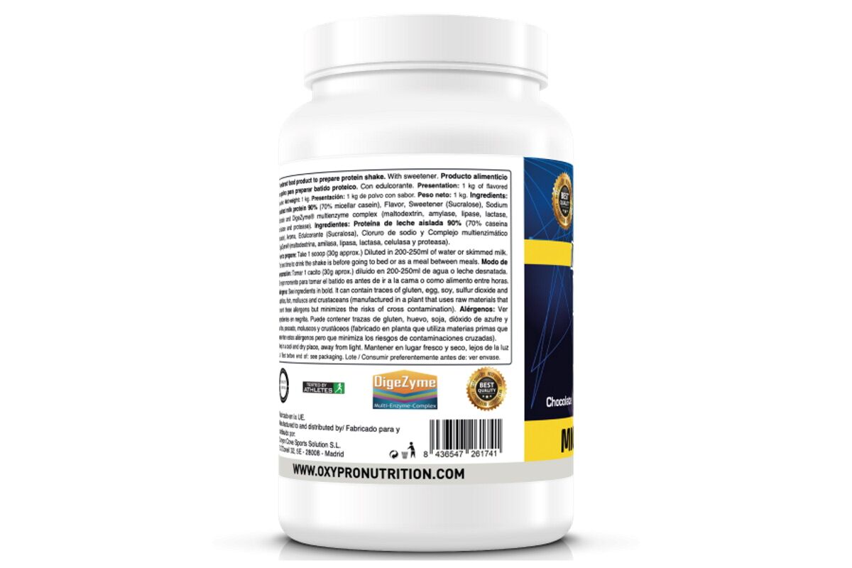 Proteina OXIPRO Night Recovery Cream (Caseina + Digezyme®) - 1000g - Imagen 3