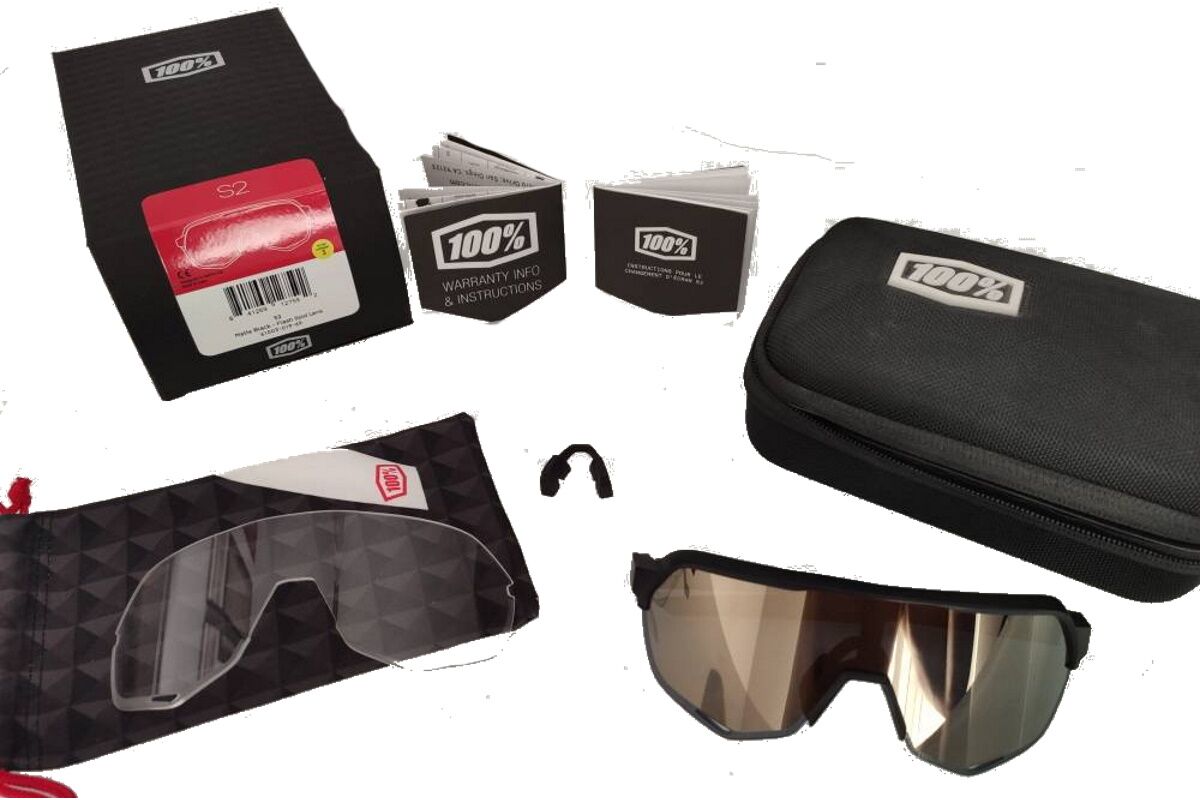 Gafas ciclismo 100% - S2® - Soft Tact Black - HiPER Crimson Silver Mirror Lens - Imagen 2