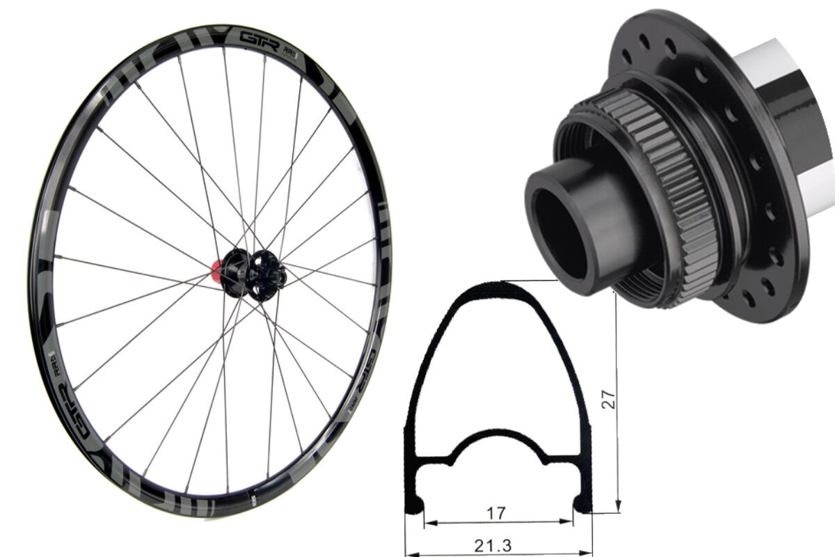 Rueda trasera aluminio carretera GTR RR17 Gris Disc Center Lock Shimano