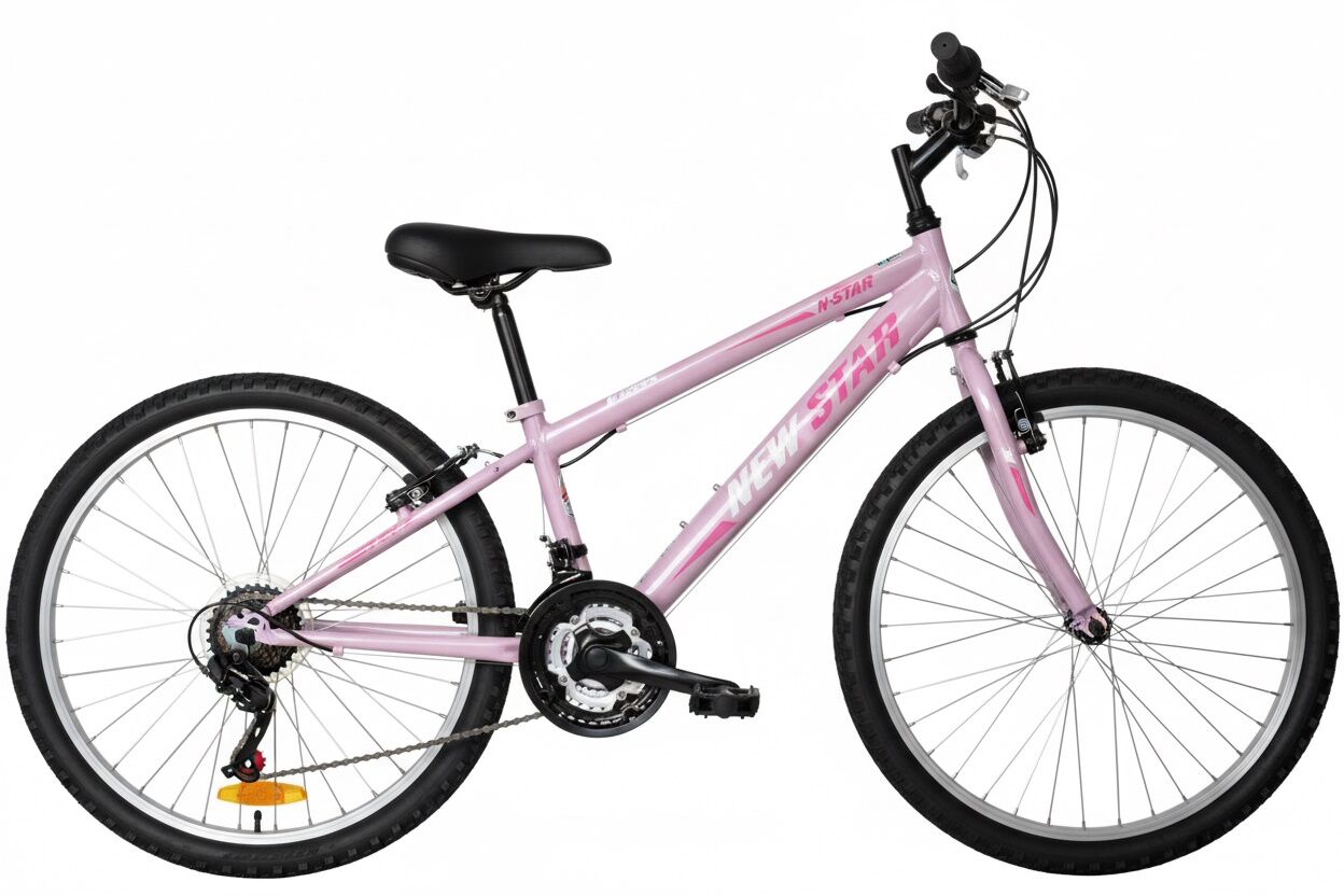 Bici infantil de niña 24" de montaña con 18 velocidades, V‑Brake y ruedas de aluminio con cierre rápido. En thebike.es vendemos bicicletas, no juguetes
