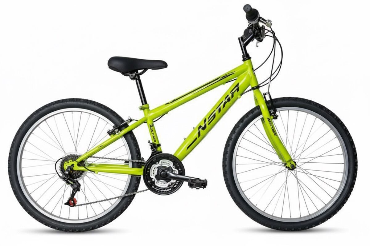 Bici infantil 24" de montaña con 18 velocidades, V‑Brake y ruedas de aluminio con cierre rápido. En thebike.es vendemos bicicletas, no juguetes