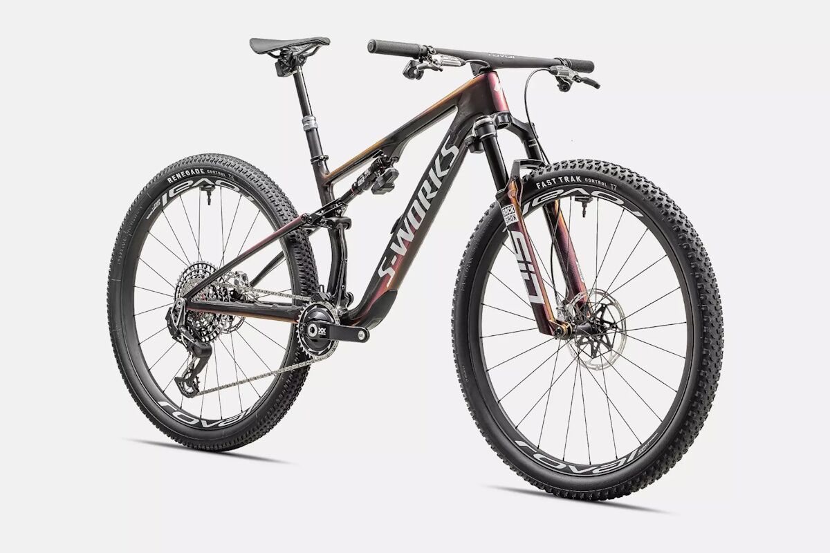 Specialized S-Works Epic 8 -Gloss Carbon/Astral Blue/Electric Green/Cyan Edge Fade/Metallic White Silver - Imagen 6