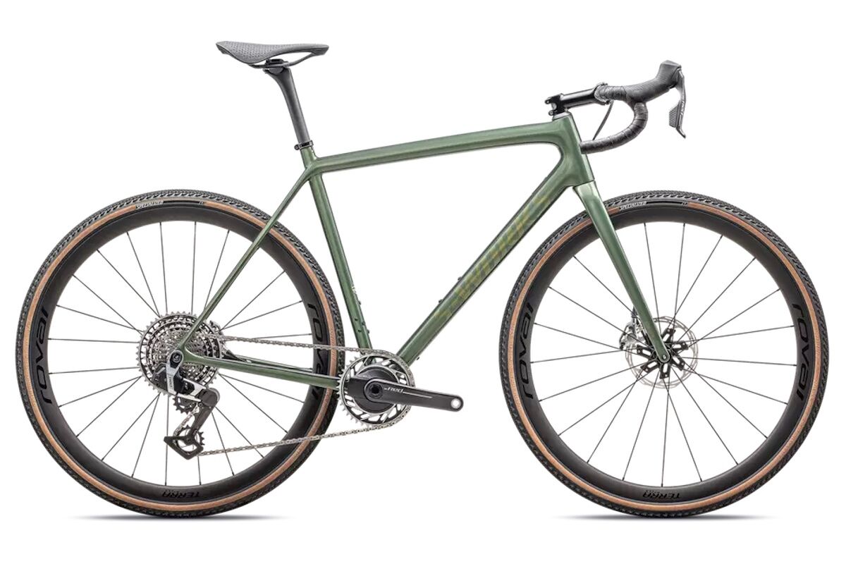 Bicicleta de gravel S-Works Crux SRAM RED XPLR 2025 con cuadro FACT 12r, ruedas Roval Terra CLX II, sillín S-Works Power Mirror y transmisión SRAM RED XPLR de 13 velocidades. Ligera, avanzada y prémium. rebaja