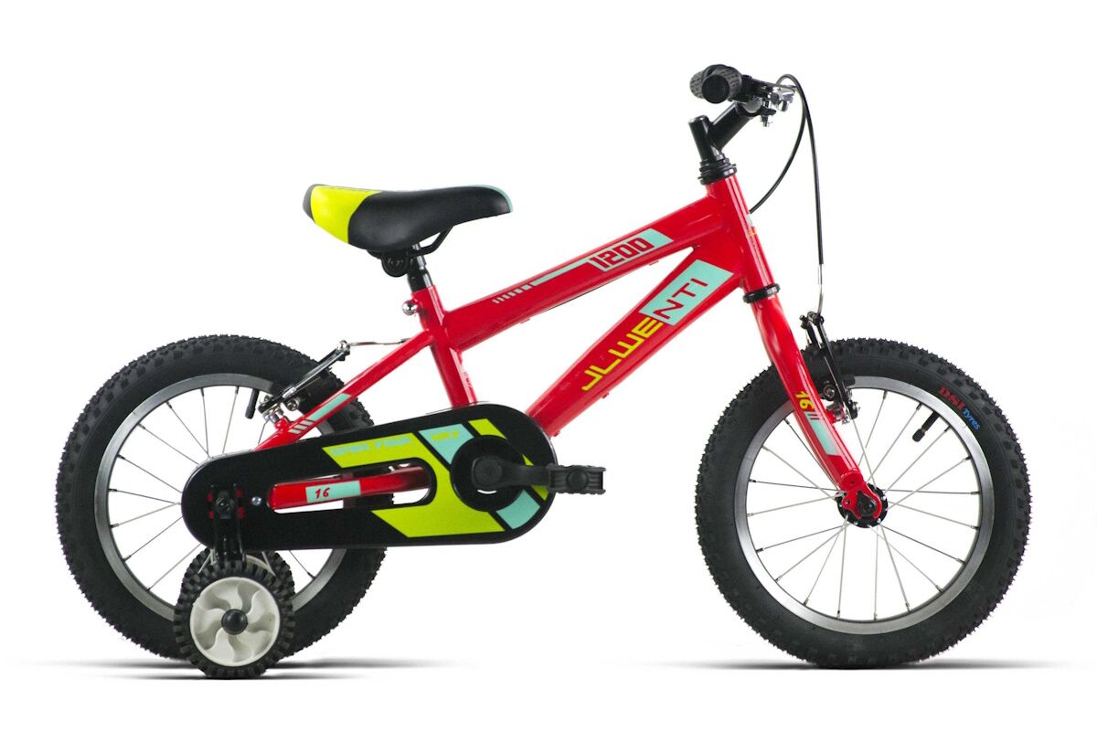 Bicicleta infantil de acero ultraligero de 16" para niños de 4 a 6 años y una estatura entre los 107 y 119cm de color rojo