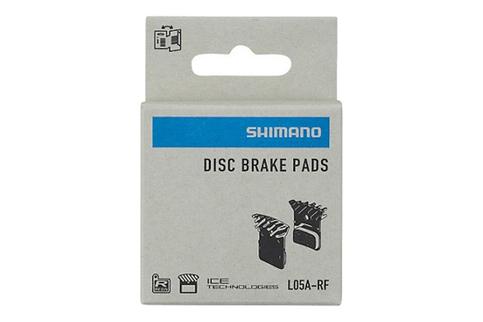 Pastillas de freno de resina Shimano L05A-RF con aleta y muelle