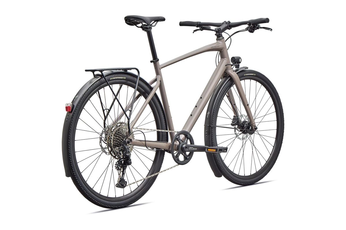 Specialized Sirrus X 3.0 EQ – Híbrida equipada para commuting y caminos con Shimano CUES 1x11 (11–50), buje dinamo, luces, guardabarros DRYTECH y portabultos Racktime - Imagen 5