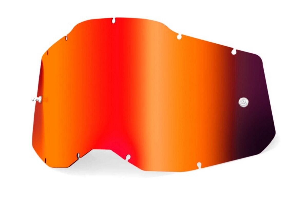 Lentes Reemplazo Gafas máscara 100% - RACECRAFT2 Goggle - Mirror Red