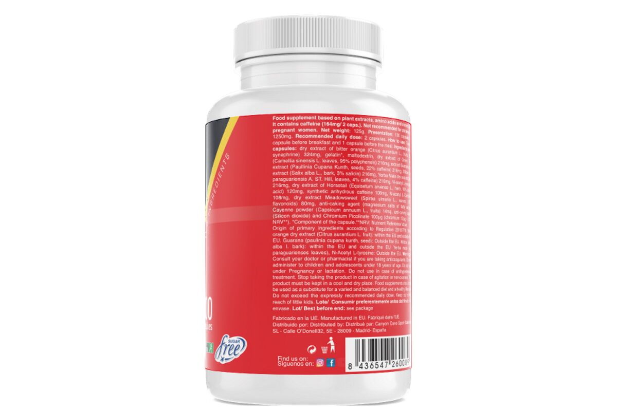 Quemador de grasa OXIPRO Red Stim - Fat Burner - 100 cápsulas - Imagen 2
