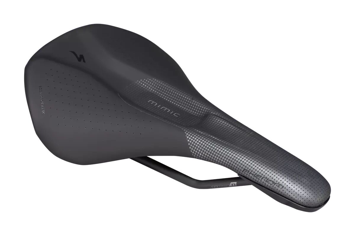"Sillín Specialized Phenom Expert con tecnología MIMIC, diseño Body Geometry, raíles huecos de titanio, nivel de acolchado 2, ideal para carretera y montaña. Comodidad y rendimiento en rutas largas."