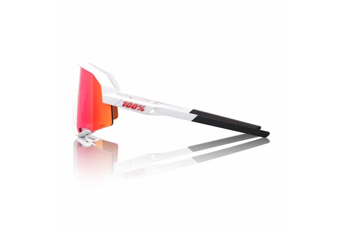 Gafas ciclismo 100% - Slendale - Matte White - Hiper Red Multilayer Mirror - Imagen 2
