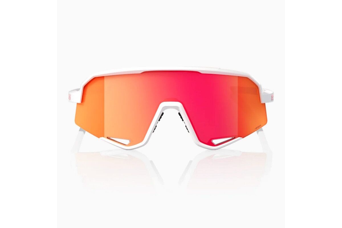 Gafas ciclismo 100% - Slendale - Matte White - Hiper Red Multilayer Mirror - Imagen 3