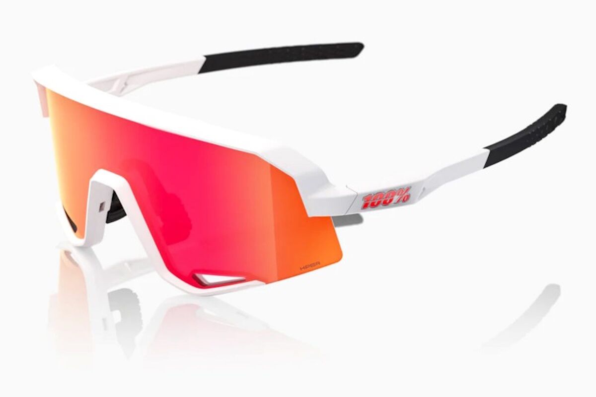 Gafas ciclismo 100% - Slendale - Matte White - Hiper Red Multilayer Mirror