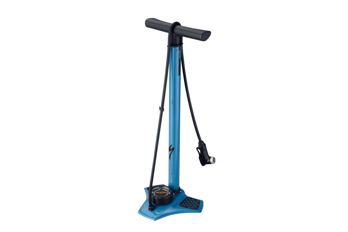 Bomba de pie Specialized Air Tool MTB 2024, con calibre de 3 pulgadas, cámara de aire de gran volumen de 508cc y tecnología SwitchHitter II para válvulas Presta y Schrader.