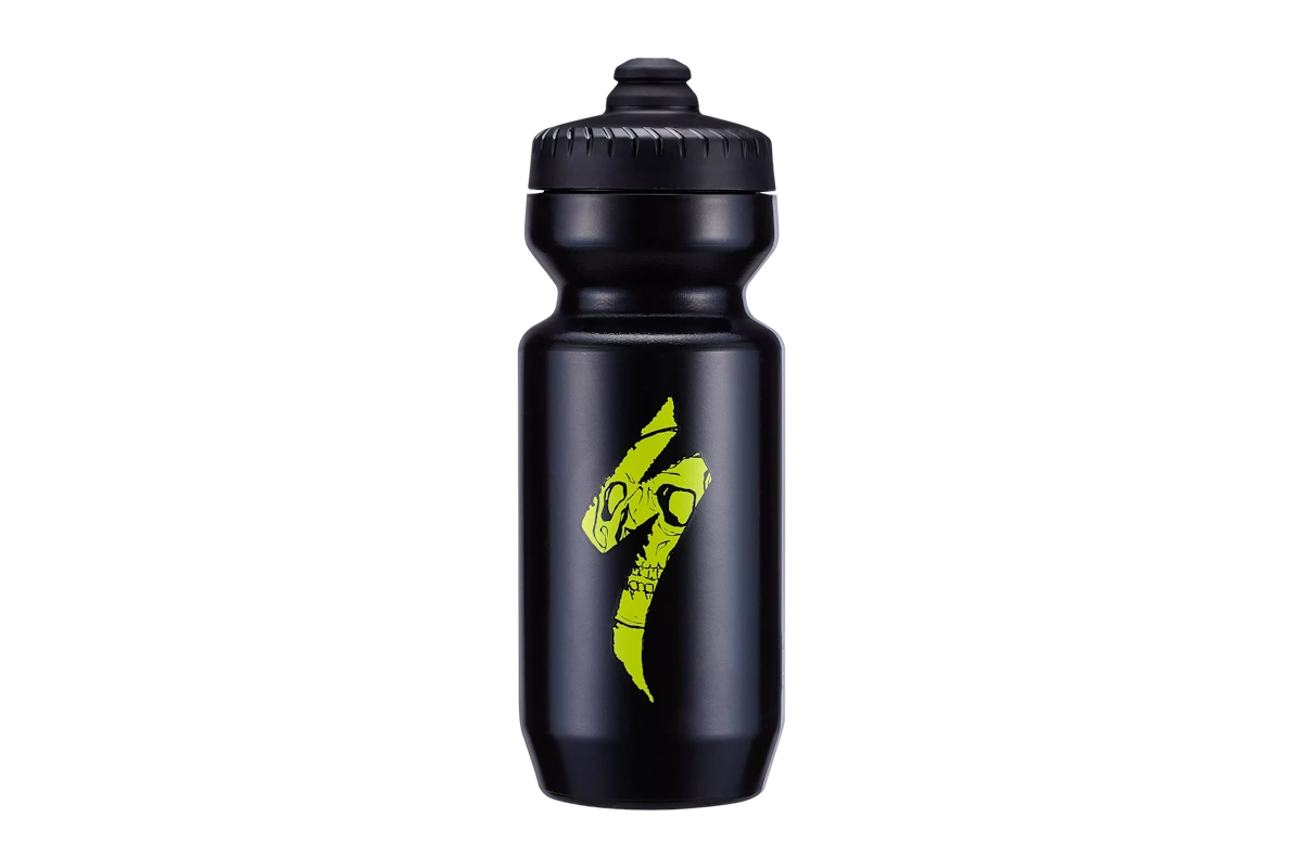 Bidón Specialized Purist MoFlo Skull Yellow 22oz – revestimiento Purist anti-sabores y válvula alto flujo