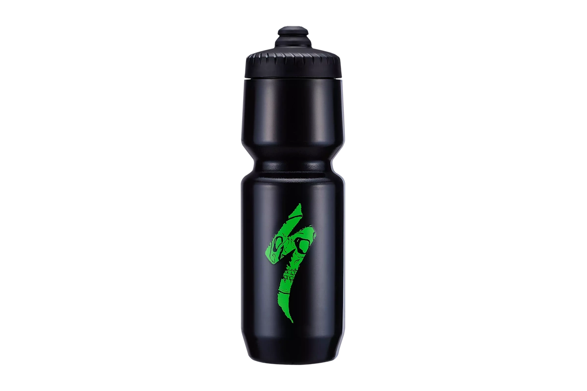 Bidón Specialized Purist MoFlo Skull Green 26oz – mayor capacidad y válvula MoFlo de alto caudal