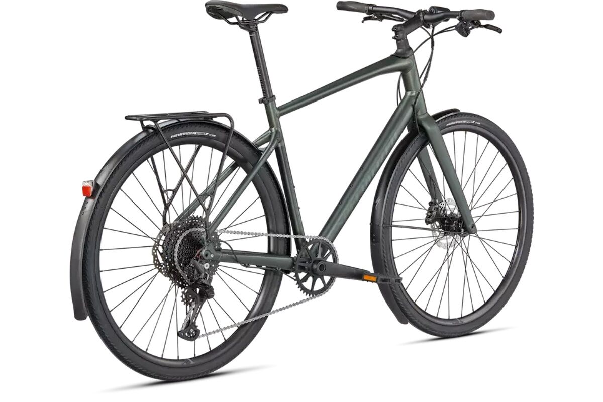 Specialized Sirrus X 4.0 EQ – Híbrida equipada con Future Shock 1.5 (20 mm), horquilla de carbono, Shimano Deore 1x12 (11–51), dinamo con luces, portabultos Racktime y guardabarros DRYTECH - Imagen 6