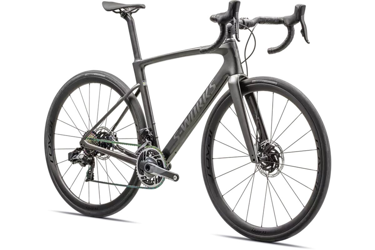 Bicicleta de gravel de carbono con suspension marca premium, componentes top, Specialized S-works Roubaix SL8, carbono FACT 10r, Future Shock 3.1, outlet oportunidad