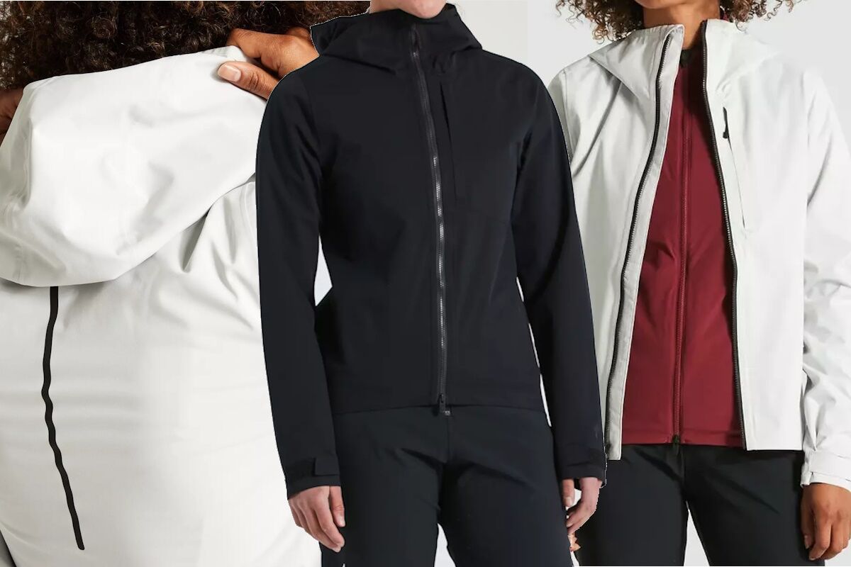 Chaqueta impermeable Specialized Women's Trail-Series 2023 con capucha integrada y tejido transpirable.
