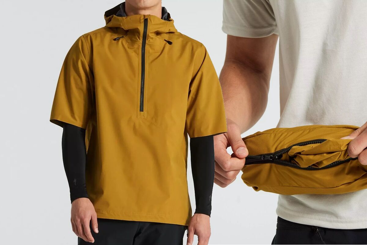 Impermeable Specialized Trail-Series de manga corta 2023, triple capa impermeable y capucha ajustable para ciclistas.