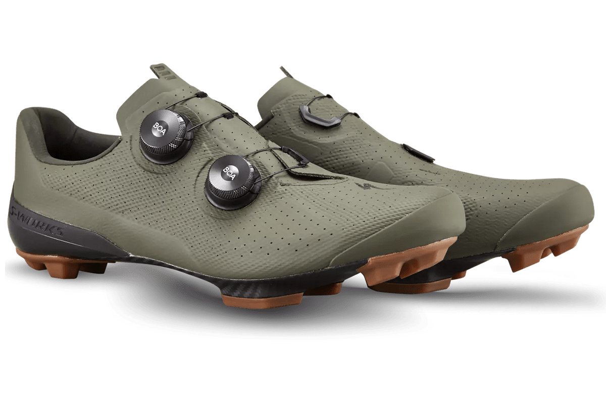 Zapatillas Specialized S-Works Recon MTB gravel Body Geometry suela de carbono color Oak Green Dark Moss Green