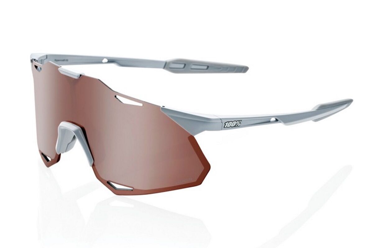Gafas ciclismo 100% - HYPERCRAFT® XS - Matte Stone Grey HiPER® Crimson Silver Mirror Lens