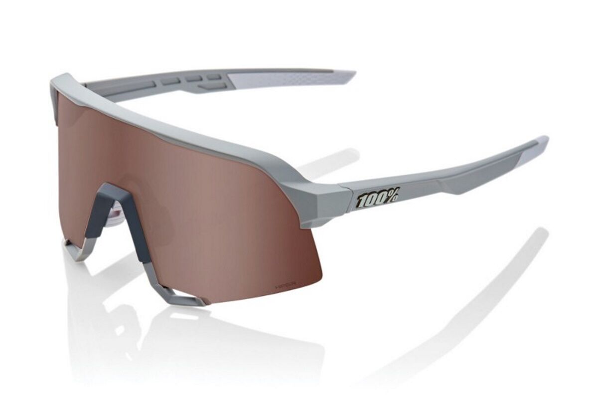 Gafas ciclismo 100% - S3™ - Soft Tact Stone Grey - HiPER® Crimson Silver Mirror Lens