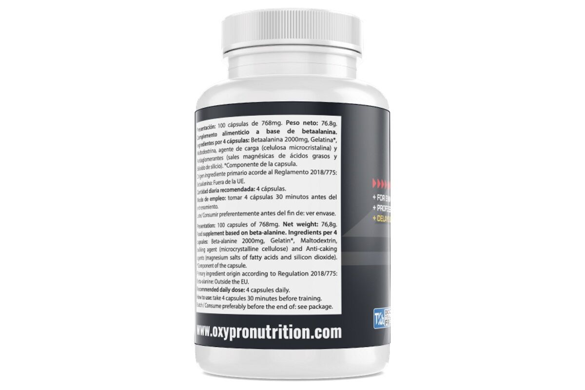 Inhibidor acido lactico OXIPRO Beta-Alanina 500 - Imagen 3