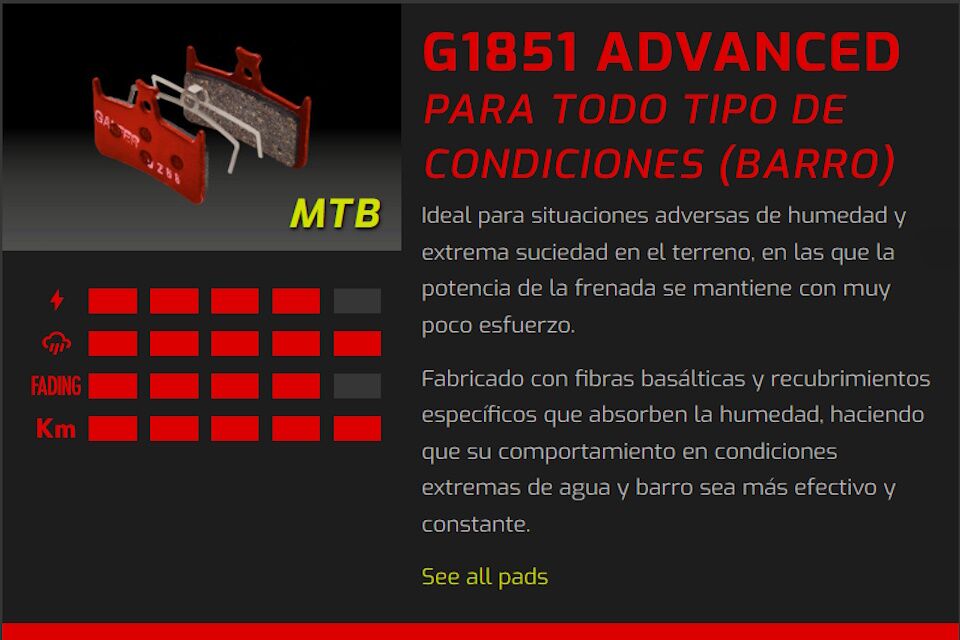Pack Ahorro 6 Pares - Pastillas de freno Galfer FD293 - G1851 - Shimano - Imagen 2