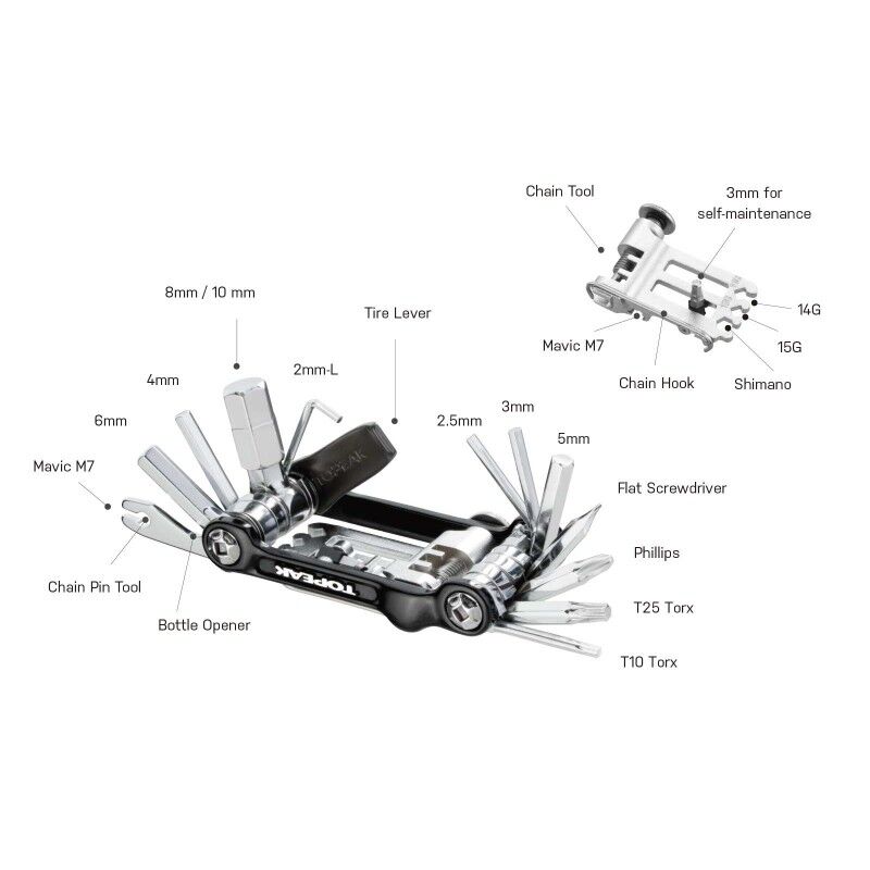 Multiherramienta Topeak NINJA MASTER+ TOOLBOX T20 - Imagen 2
