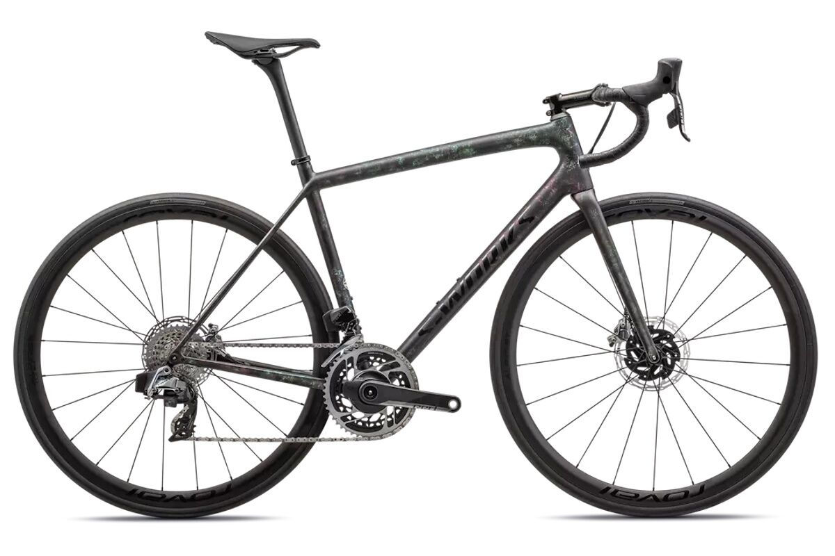 Specialized S-Works Aethos SRAM Red eTap AXS 2023, bicicleta de carretera ultraligera, carbono FACT 12r, transmisión electrónica, ruedas Roval, oportunidad modelo año anterior