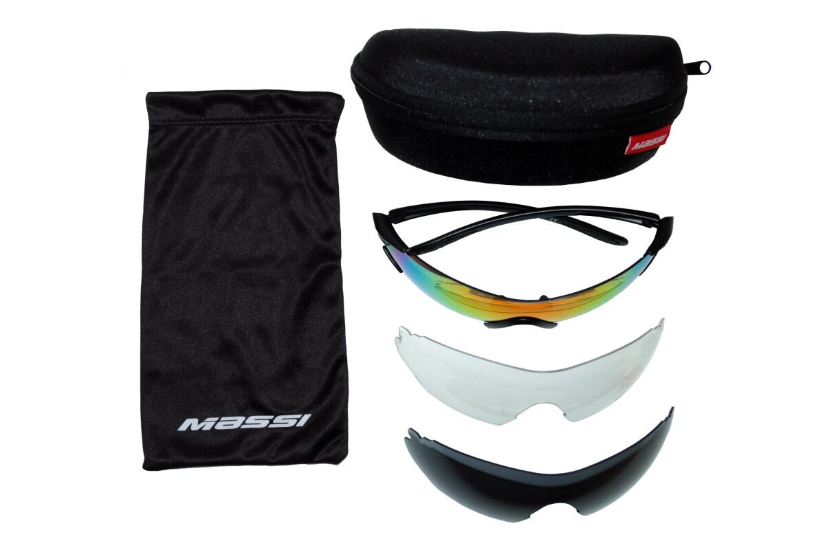 Gafas deportivas MASSI - WIND - Montura Roja 3 Lentes - Imagen 2