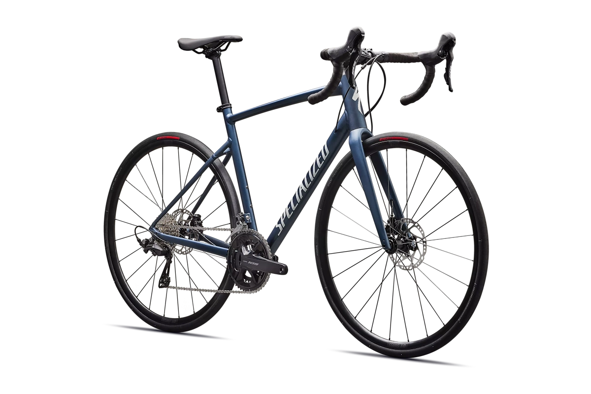 Bicicleta de carretera Specialized Allez Comp con Shimano 105 de 12 velocidades Color: Cast Blue Metallic / Dune White