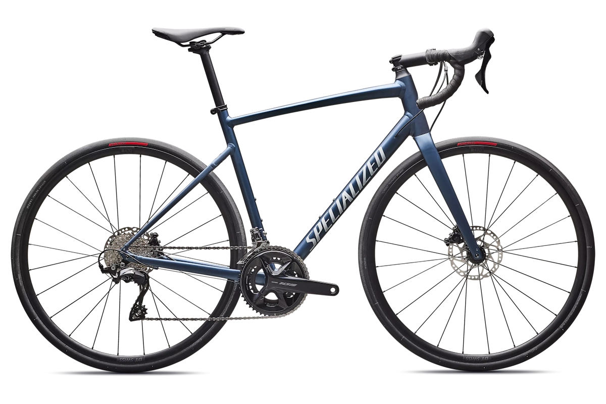 Bicicleta de carretera Specialized Allez Comp con Shimano 105 de 12 velocidades Color: Cast Blue Metallic / Dune White