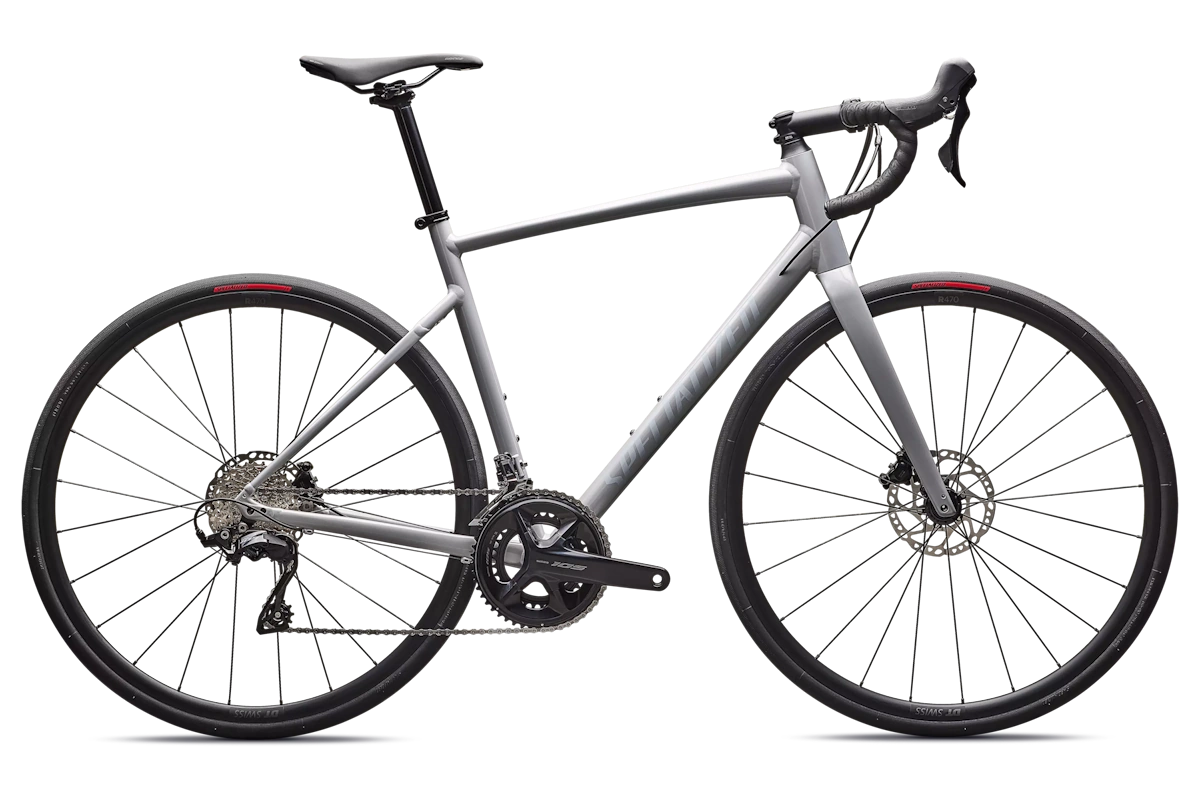 Bicicleta de carretera Specialized Allez Comp con Shimano 105 de 12 velocidades Color: Dolomite Metallic / Dove Grey