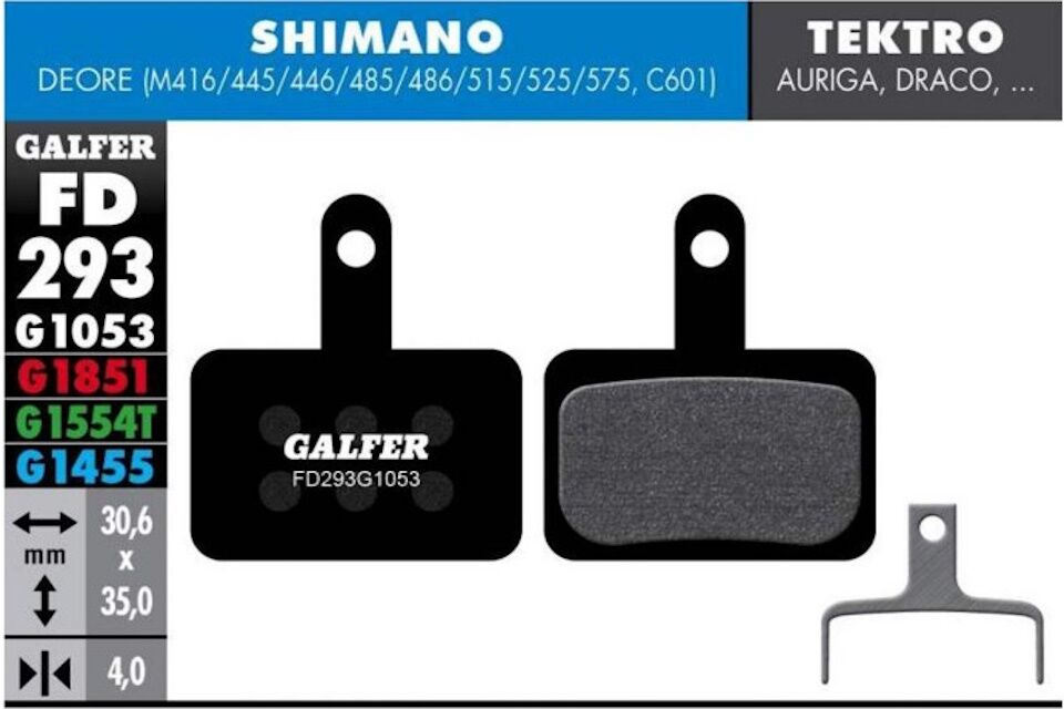 Pastillas de freno Galfer FD293 - G1053 - Shimano - Tektro - TRP