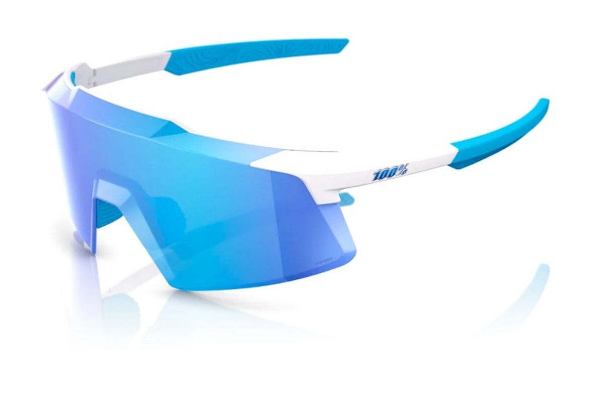 Gafas ciclismo 100% - Aerocraft® - Matte White - Hiper Blue Mirror