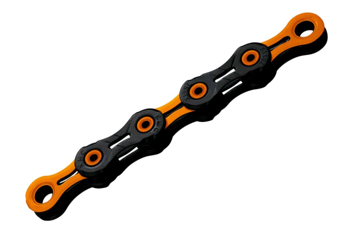 Cadena KMC 11V Super Light DLC NEGRO-NARANJA 118P