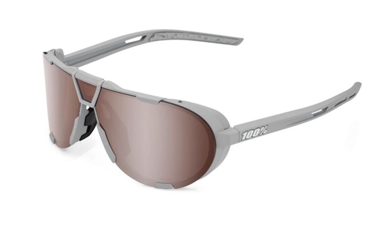 Gafas ciclismo 100% - WESTCRAFT - Soft Tact Stone Grey - HiPER Crimson Silver Mirror Lens