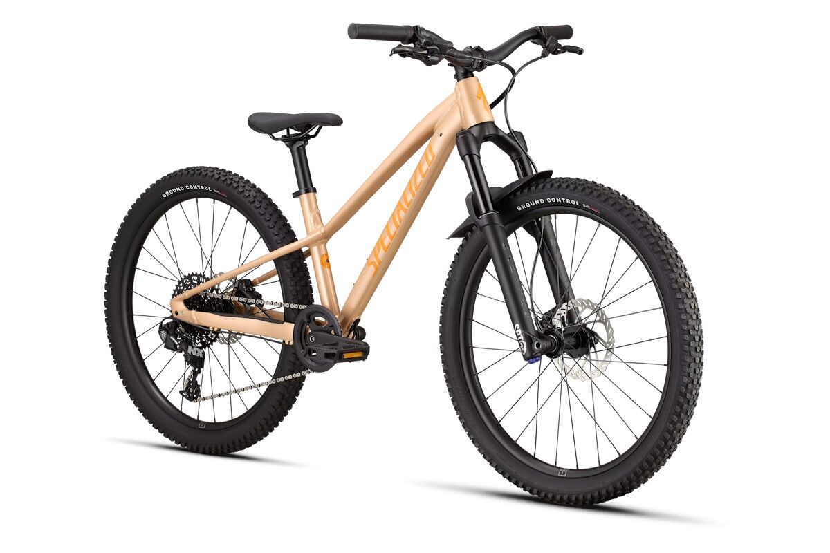 Specialized Riprock Comp 24 INT 2026, MTB infantil marca premium, horquilla Manitou 100 mm, frenos hidráulicos, cubiertas Ground Control 24x2.35, cableado interno.