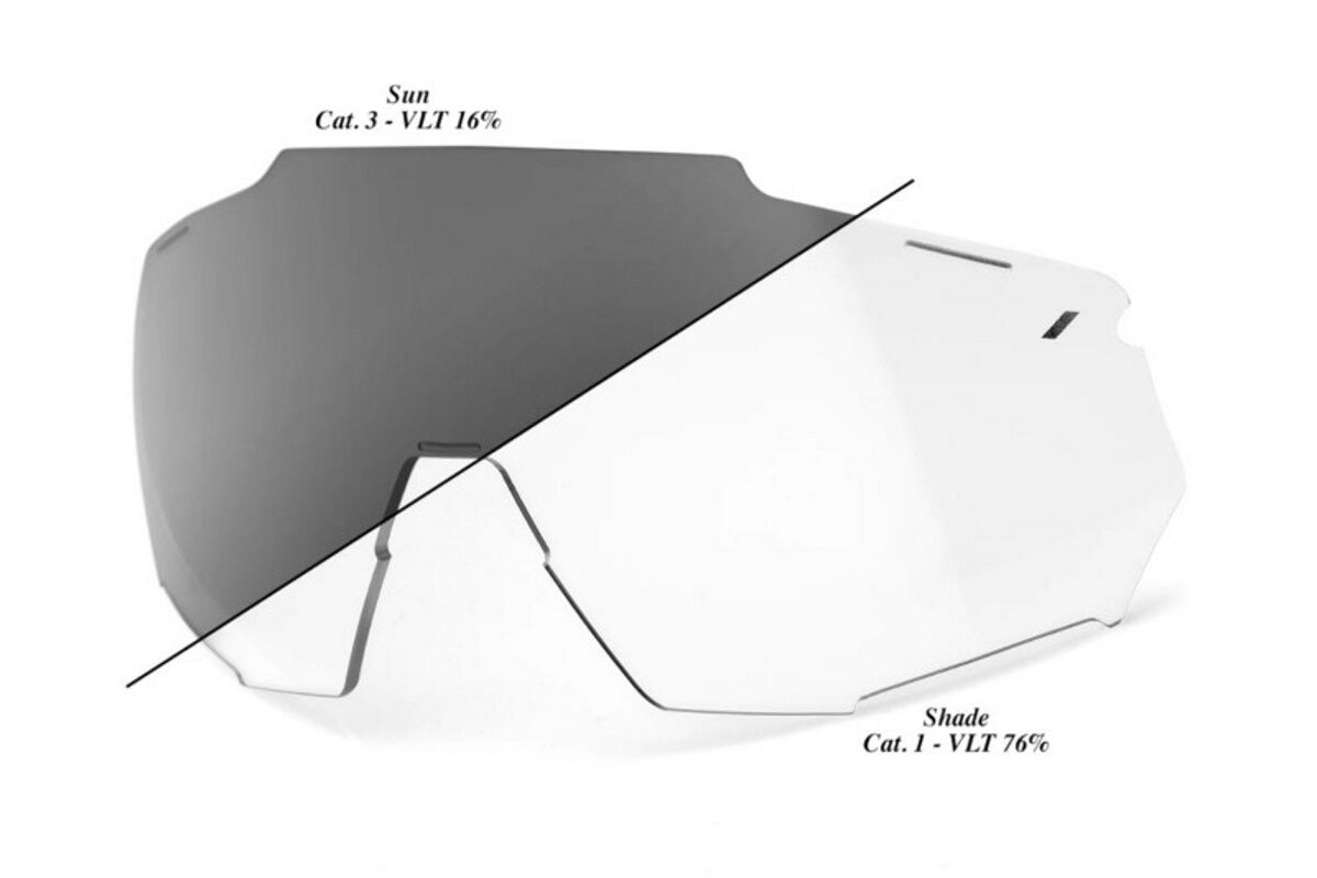 Lentes Gafas ciclismo 100% - RACETRAP®- Lente Photochromic Clear/Smoke