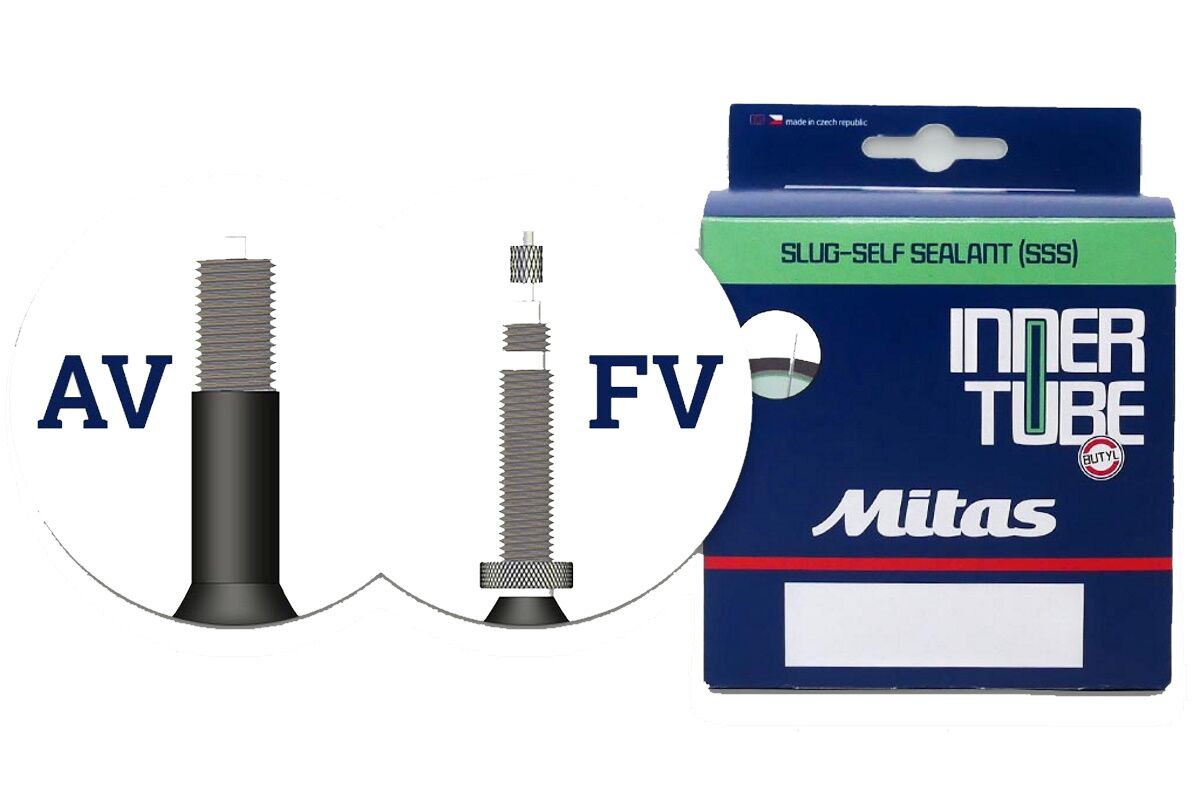 Cámara de aire montaña antipinchazos MITAS 26" x 1.75 -2.50 AV40mm