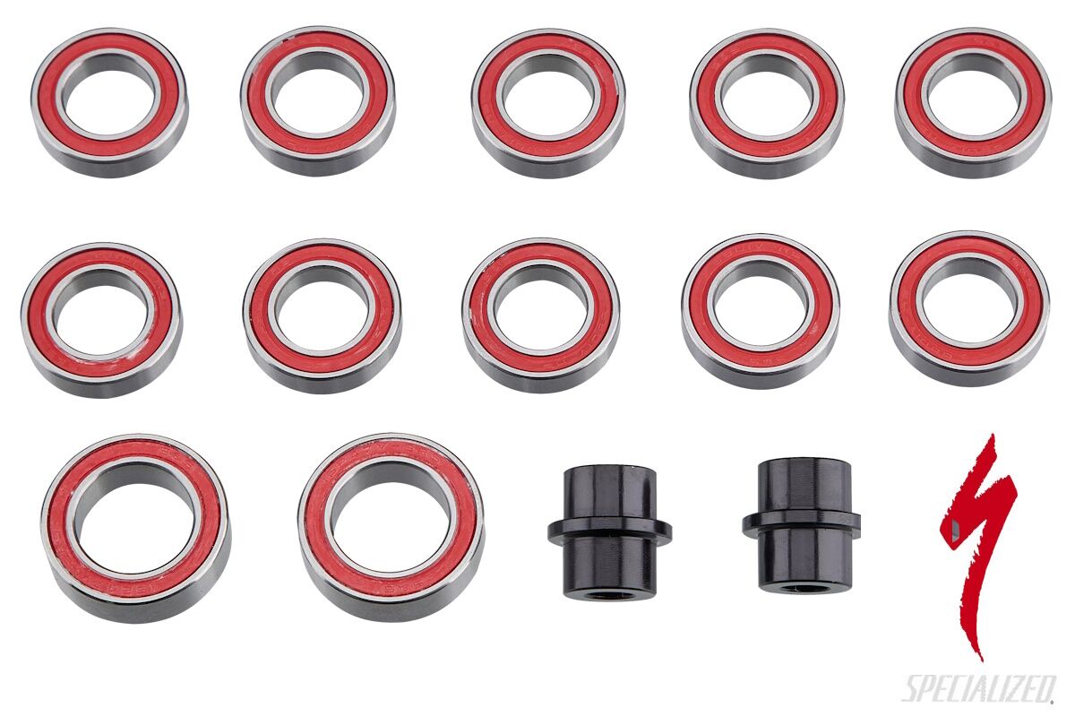Kit de cojinetes de pivote de suspensión original Specialized S200600006 para Stumpjumper EVO Carbon 2021, incluye 10 cojinetes 6801V-2RS, 2 cojinetes 3802-2RS, manguito y espaciador intermedio de vaina.